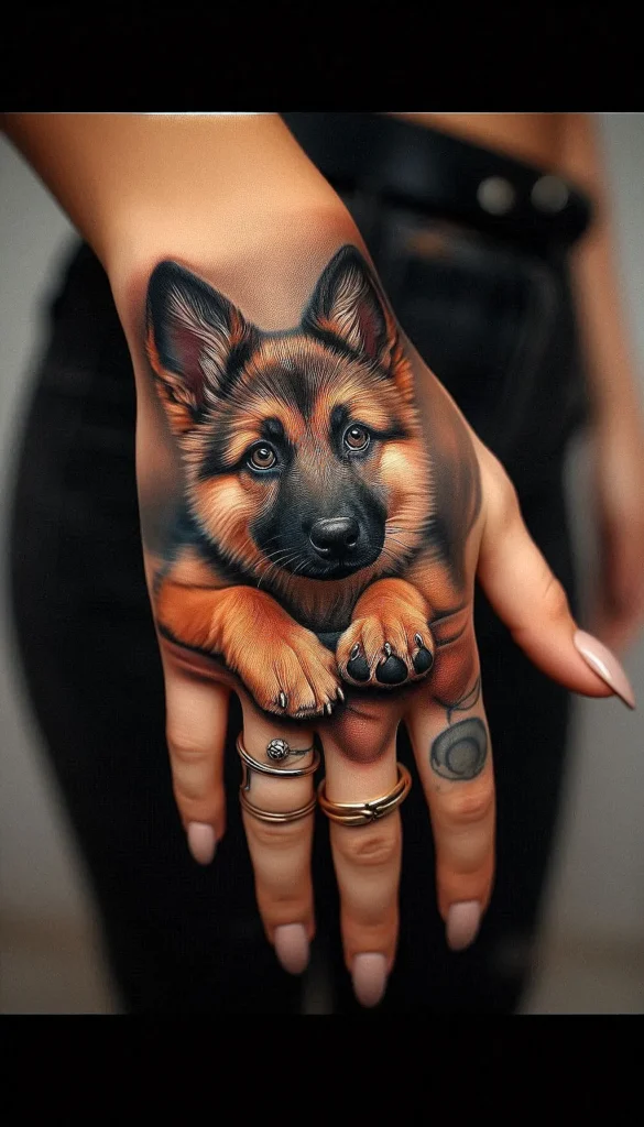 Realistic Alsatian Tattoos