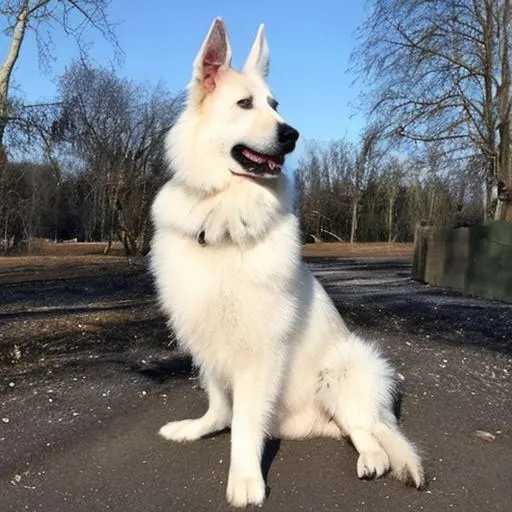 A White german shepherd dog