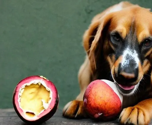 A dog with mangosteen fruit
