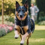 Blue Heeler German Shepherd Mix running in a garden