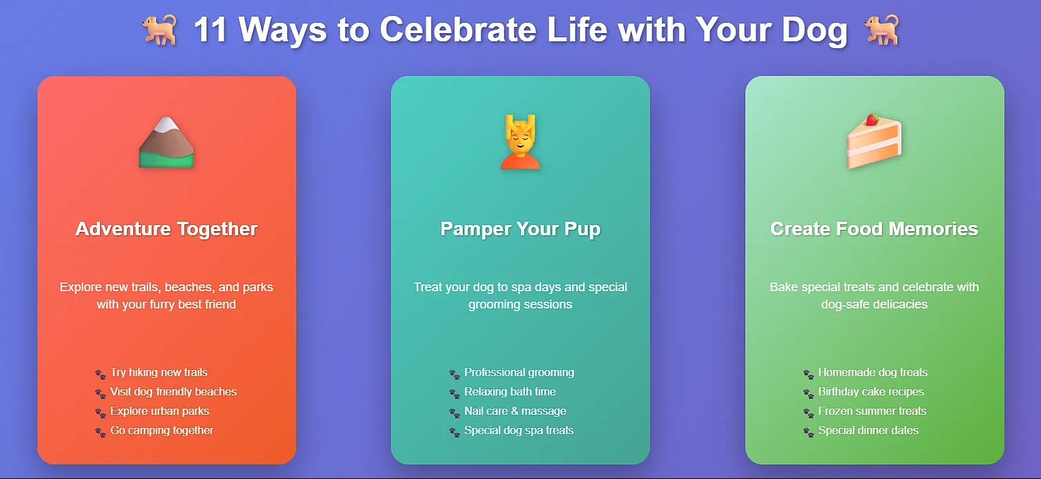 ways to celebrate life with dog