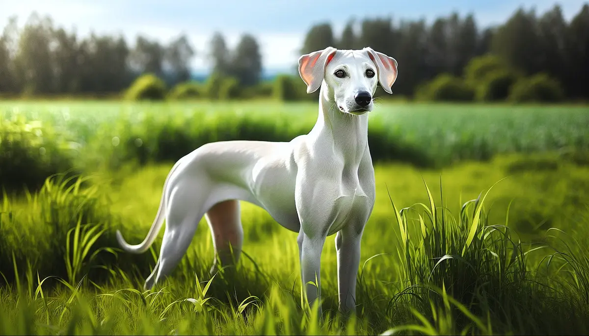 Rajapalayam Dog standing in a farm